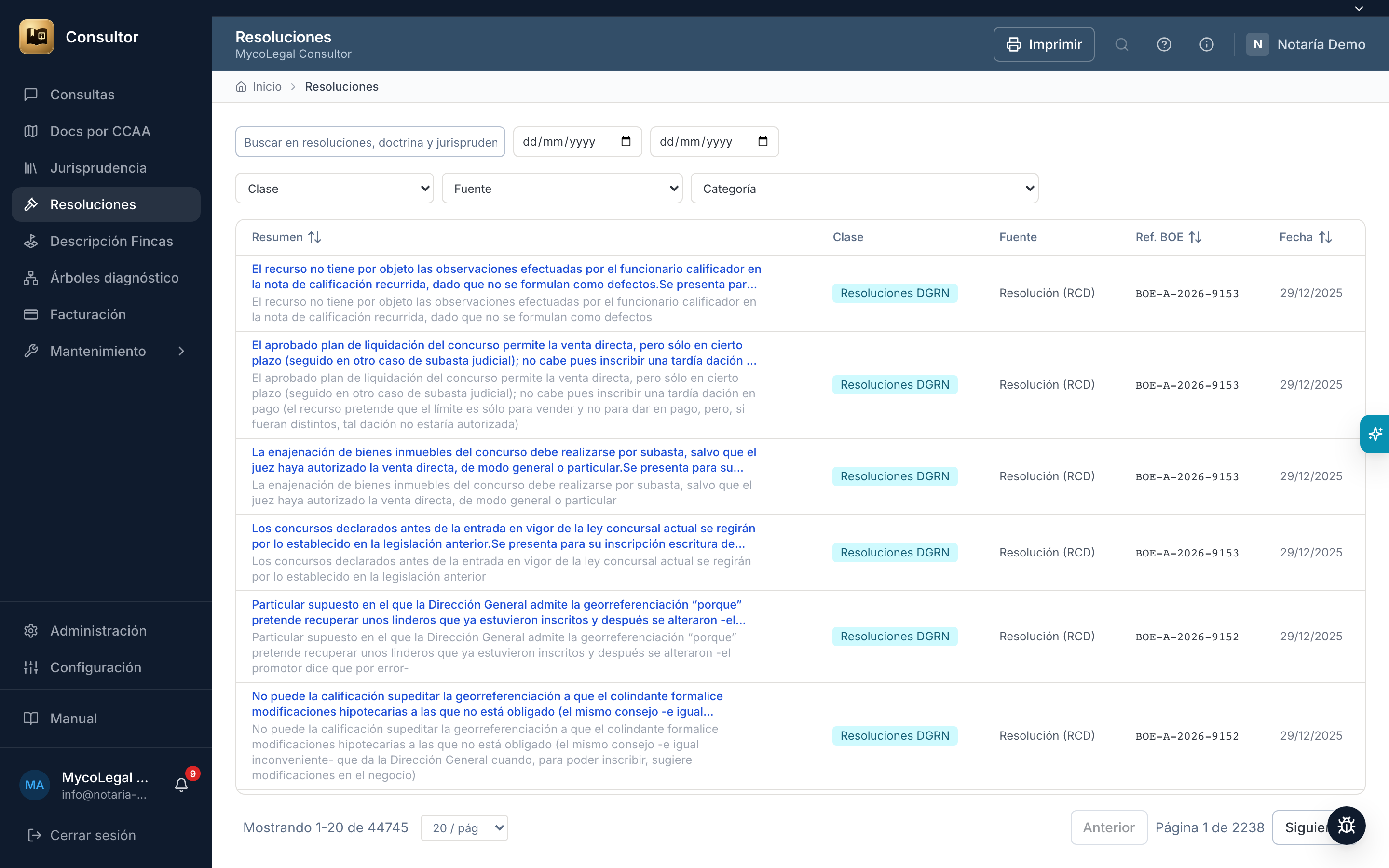 Consultor — captura de producto