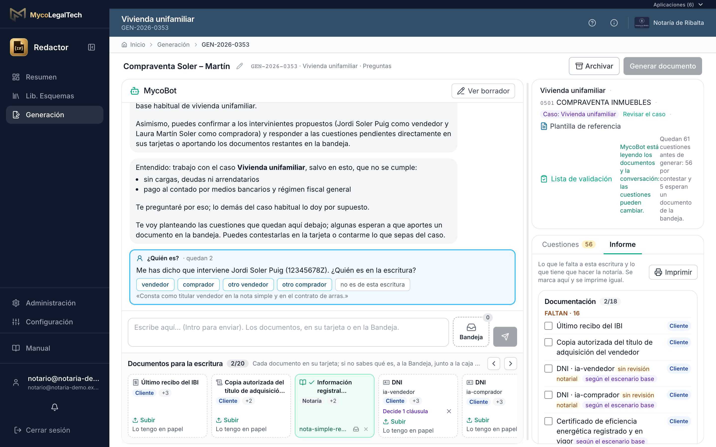 Redactor — La lista de lo que falta, antes de redactar